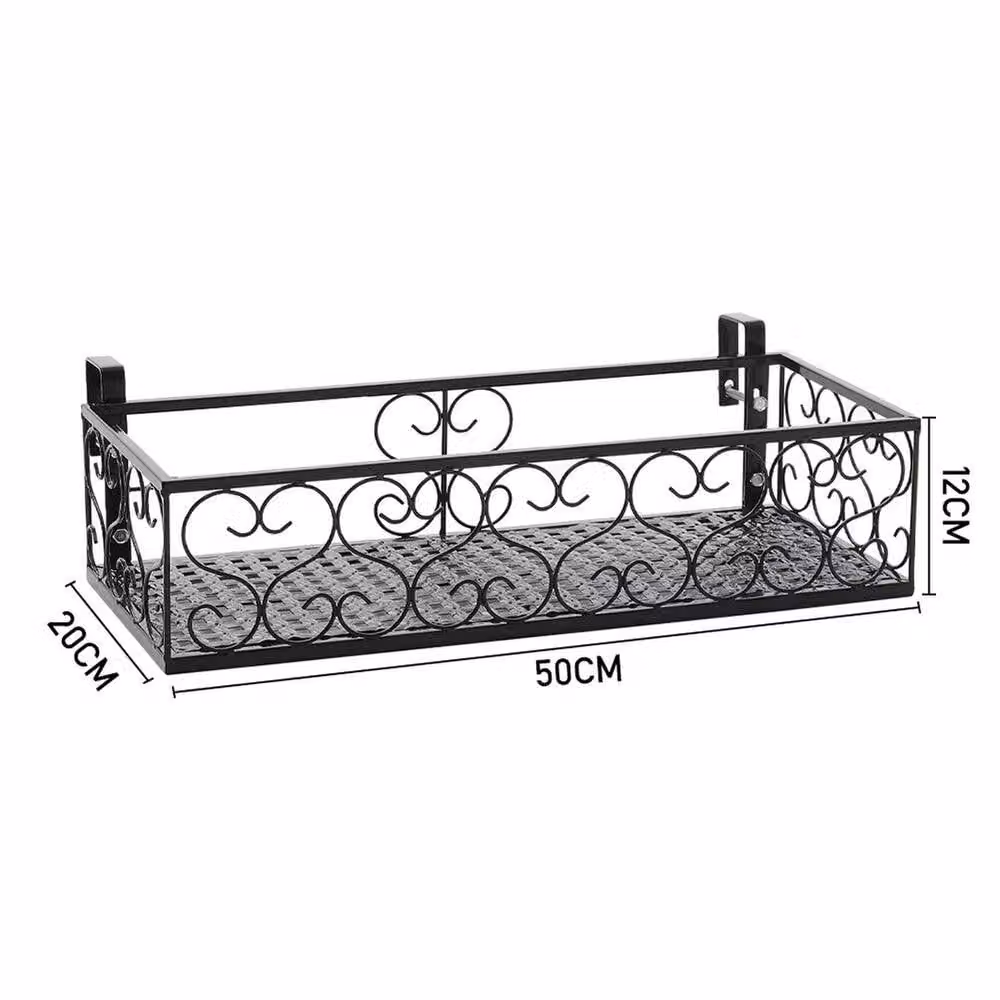 SPETLEK Metal Hanging Planter Basket Holder in Black, 50cm – 2