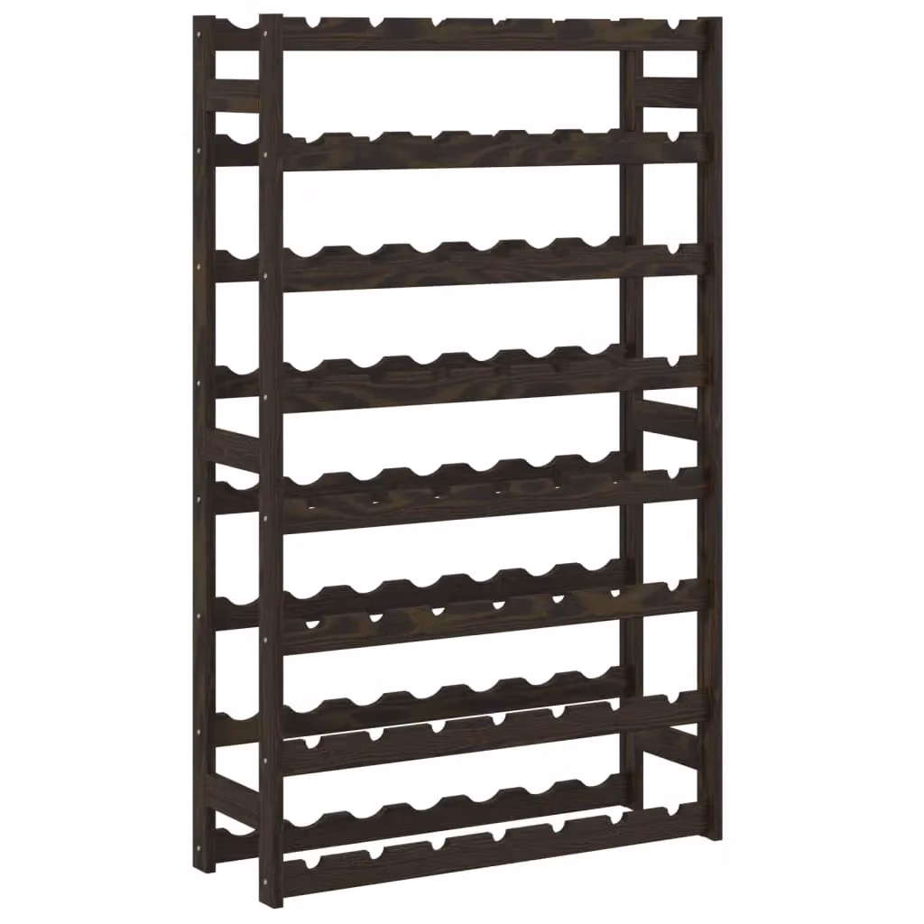Berkfield Home Black Solid Pine Wall Mounted Wine Rack for 56 Bottles – 2