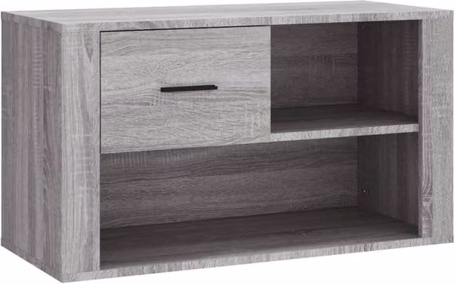 Berkfield Home Grey Sonoma Shoe Cabinet with Integrated Seat, W/D/H: 80 x 35 x 45 cm – 1