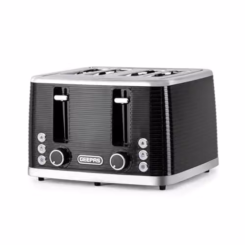 Geepas Linear 4 Slice Toaster with 1600W Power and Cable Storage in Black – 1