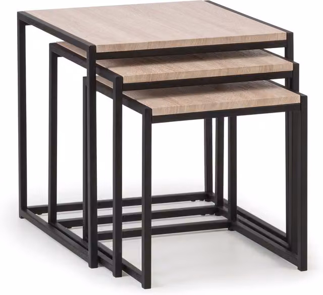 Julian Bowen Tribeca Nest of 3 Side Tables in Sonoma Oak Brown – 2