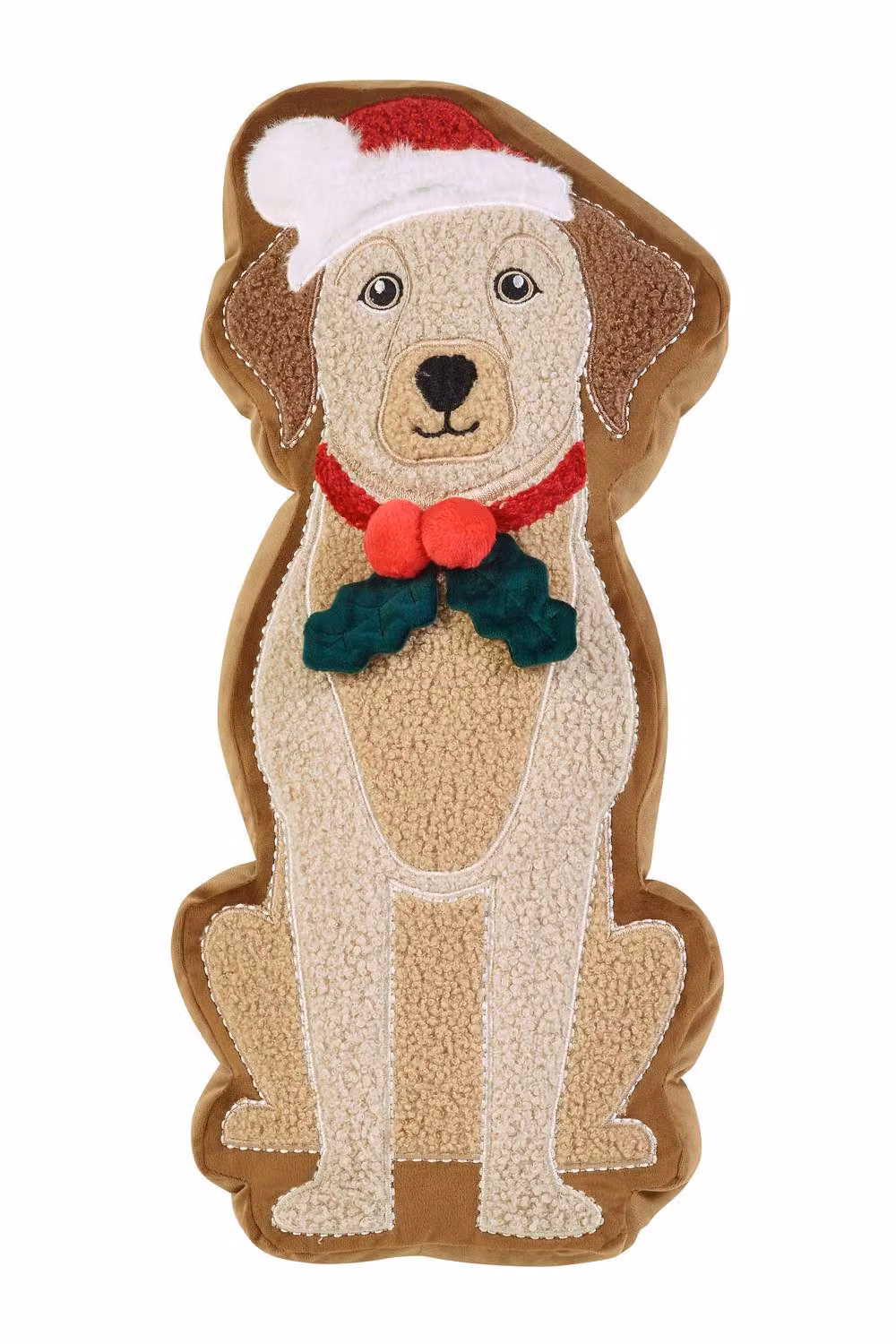 Catherine Lansfield Christmas Dog 3D Shaped Cushion in Brown and Multicolour – 2