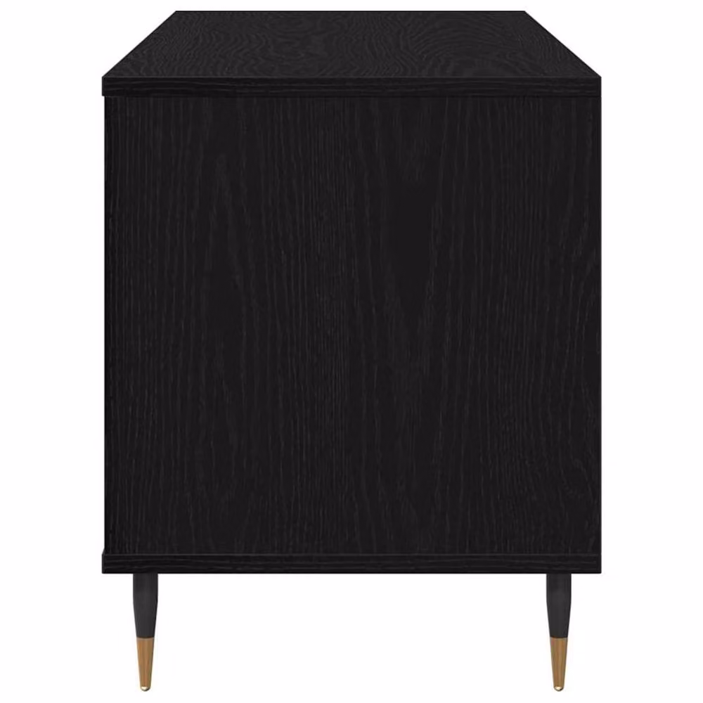 Berkfield Home Record Cabinet in Black Oak, W: 100 cm, D: 38 cm, H: 48 cm – 4