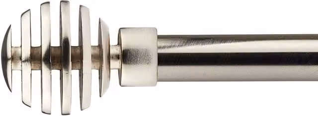 NewEdgeBlinds Extendable Eyelet Metal Curtain Pole Set in Satin Silver, Length: 160 cm
