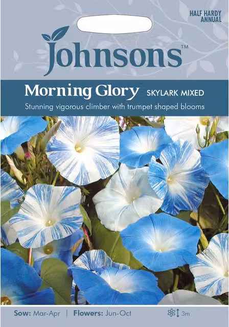 Johnsons Skylark Mixed Blue Morning Glory Climber Flower Seeds