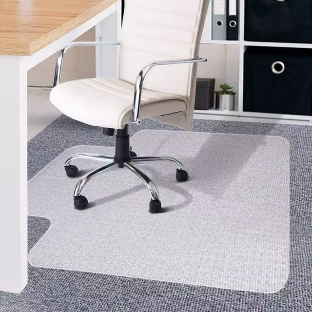 Marlow Clear PVC Office Chair Mat for Hard Floors, W/D: 120 x 90 cm – 1