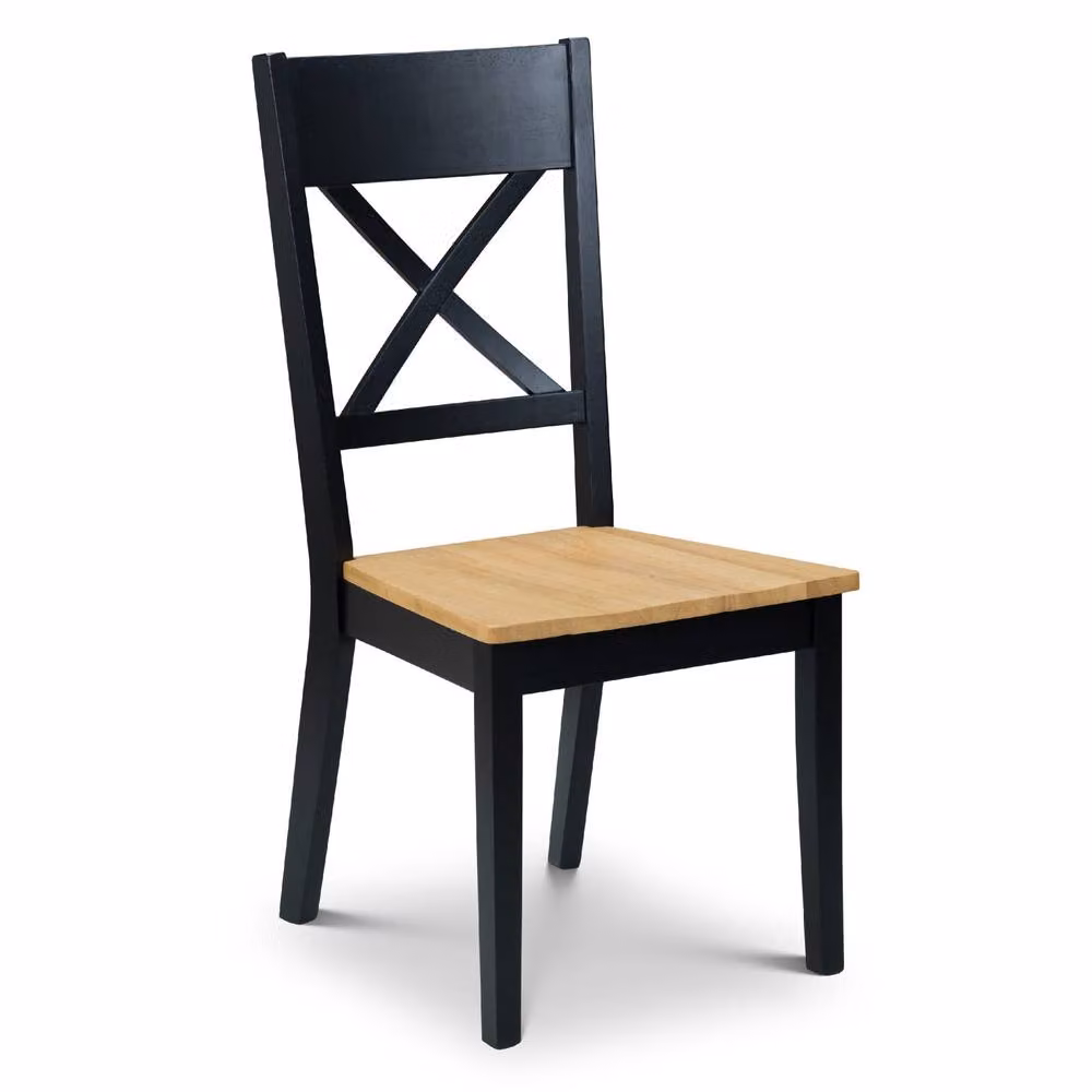 Cheshire Hartley Elegant Rustic Rubberwood Dining Chairs, Set of 2, Black and Multicolour – 2