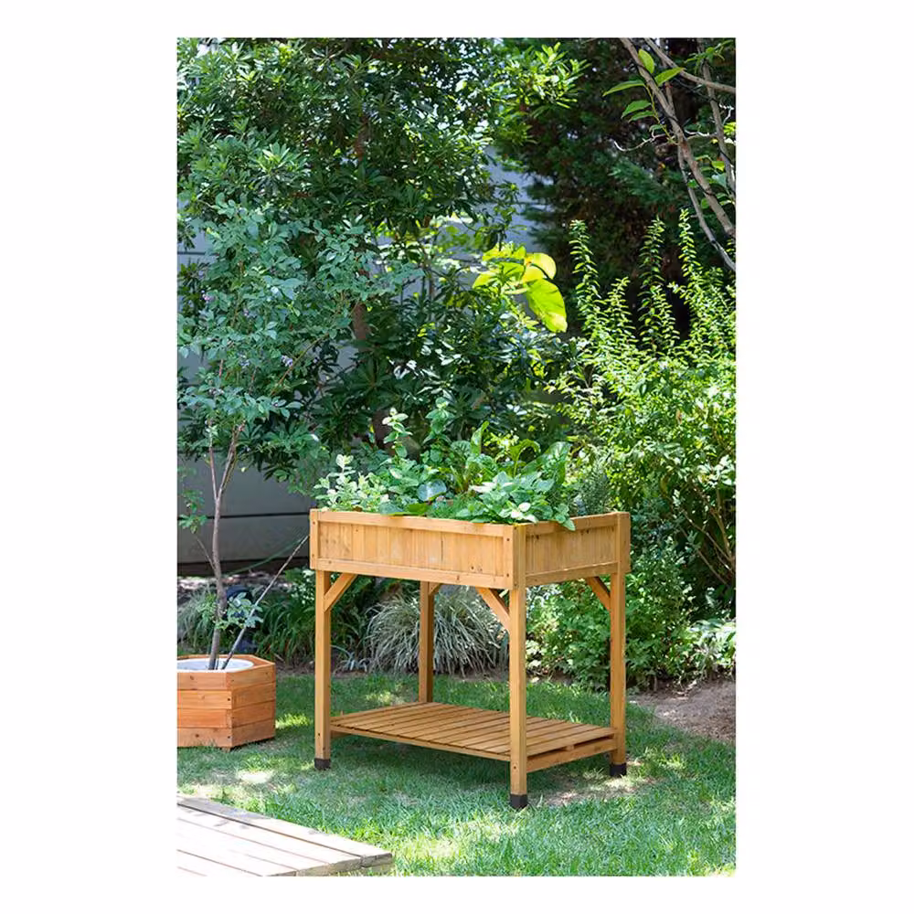 VegTrug Raised Bed Herb Garden in Light Brown, W/D/H: 80 x 58 x 58 cm – 2