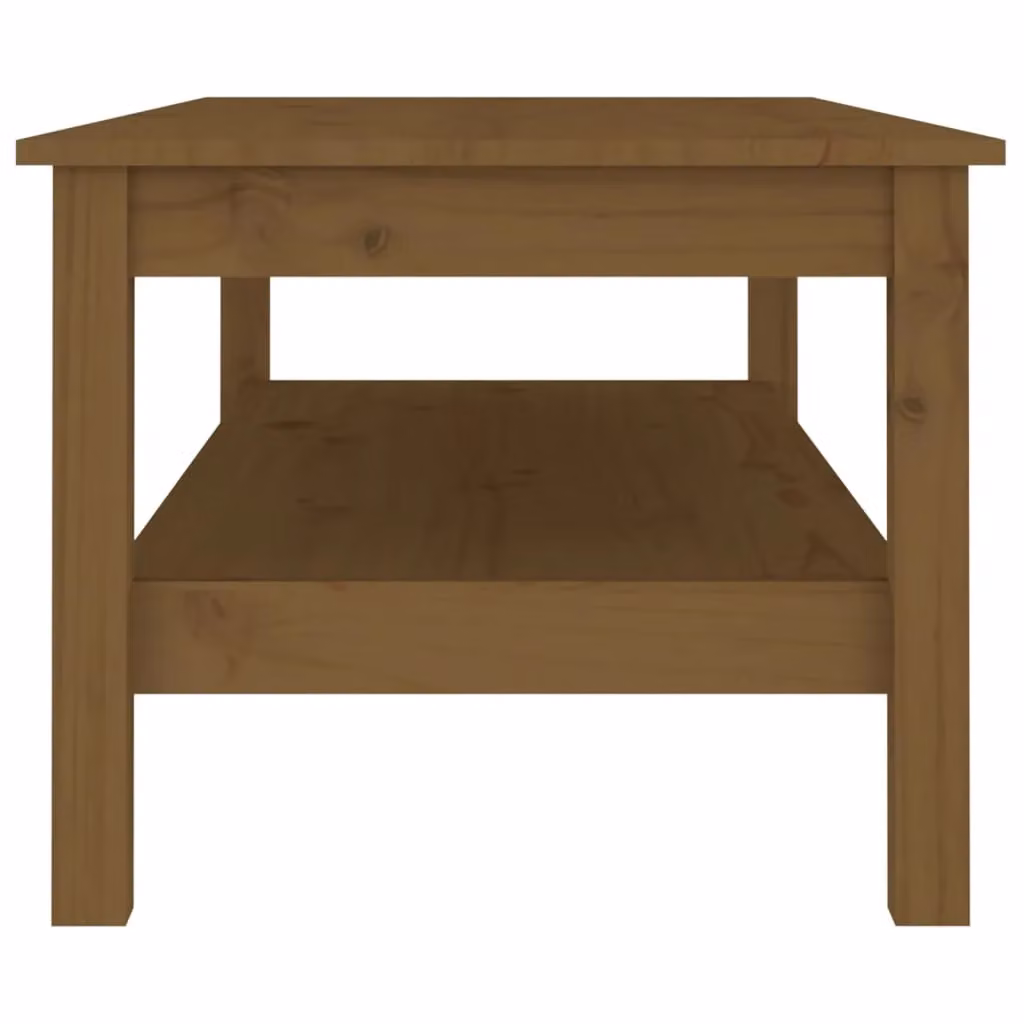 Berkfield Home Rustic Solid Wood Pine Coffee Table, Honey Brown, W: 110 cm, D: 50 cm, H: 40 cm – 3