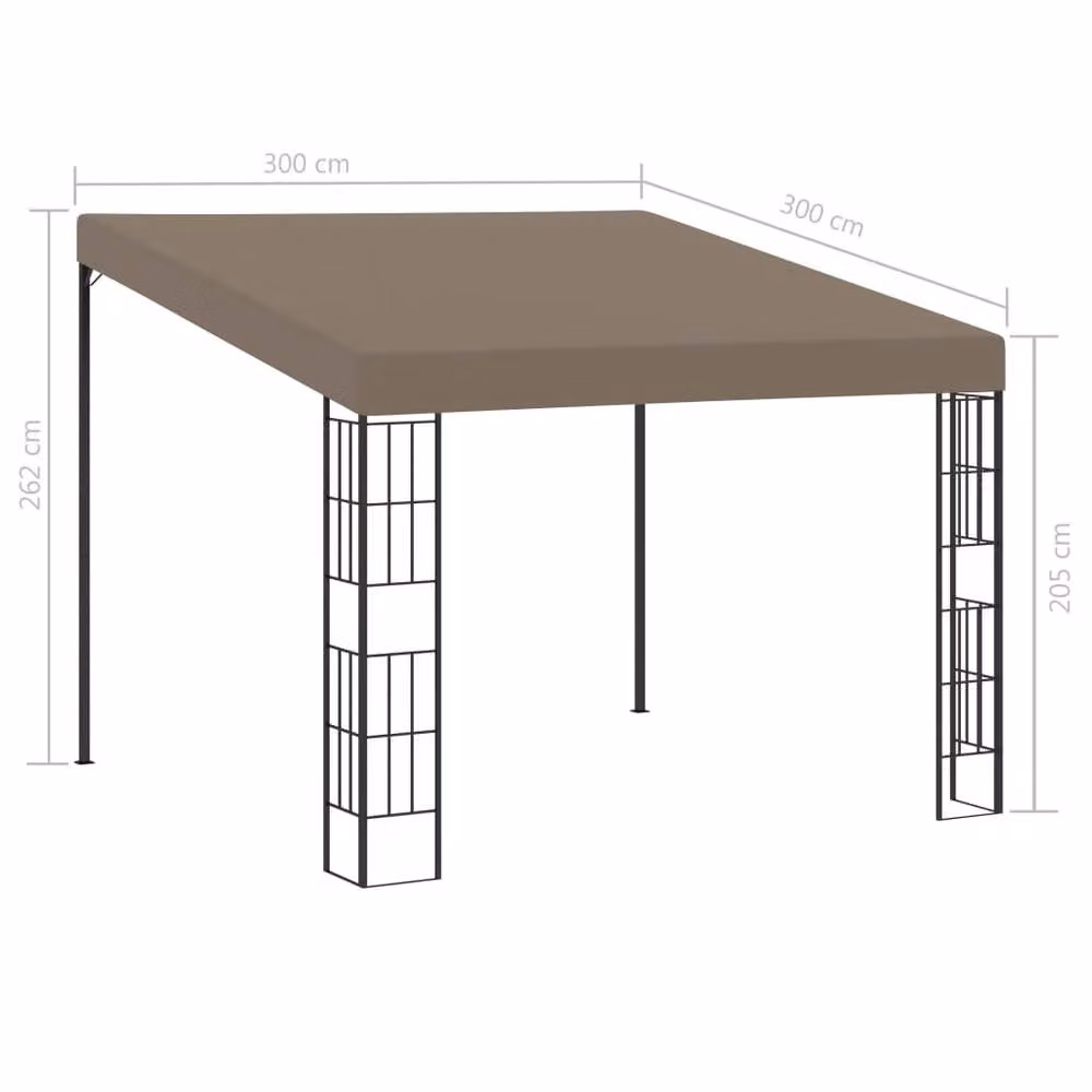 Berkfield Home Wall-mounted Gazebo in Beige, W/D/H: 300 x 300 x 262 cm – 2