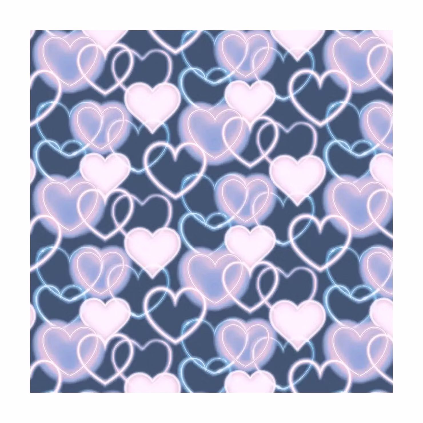 Arthouse Neon Heart Abstract Wallpaper in Navy Blue – 3