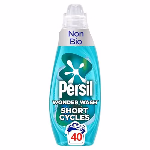 Persil Wonder Wash Speed Clean Non Bio Liquid Detergent Fast-Acting Formulation, 1.08 l (40 Washes) – 1