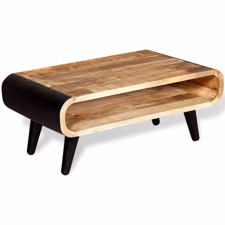 Berkfield Home Beautiful Coffee Table in Rustic Mango Wood, W: 90 cm, D: 55 cm, H: 39 cm