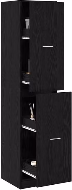Berkfield Home Modern Apothecary Wall Mounted Cabinet in Black Oak, W/D/H: 40 x 41 x 174.5 cm – 1