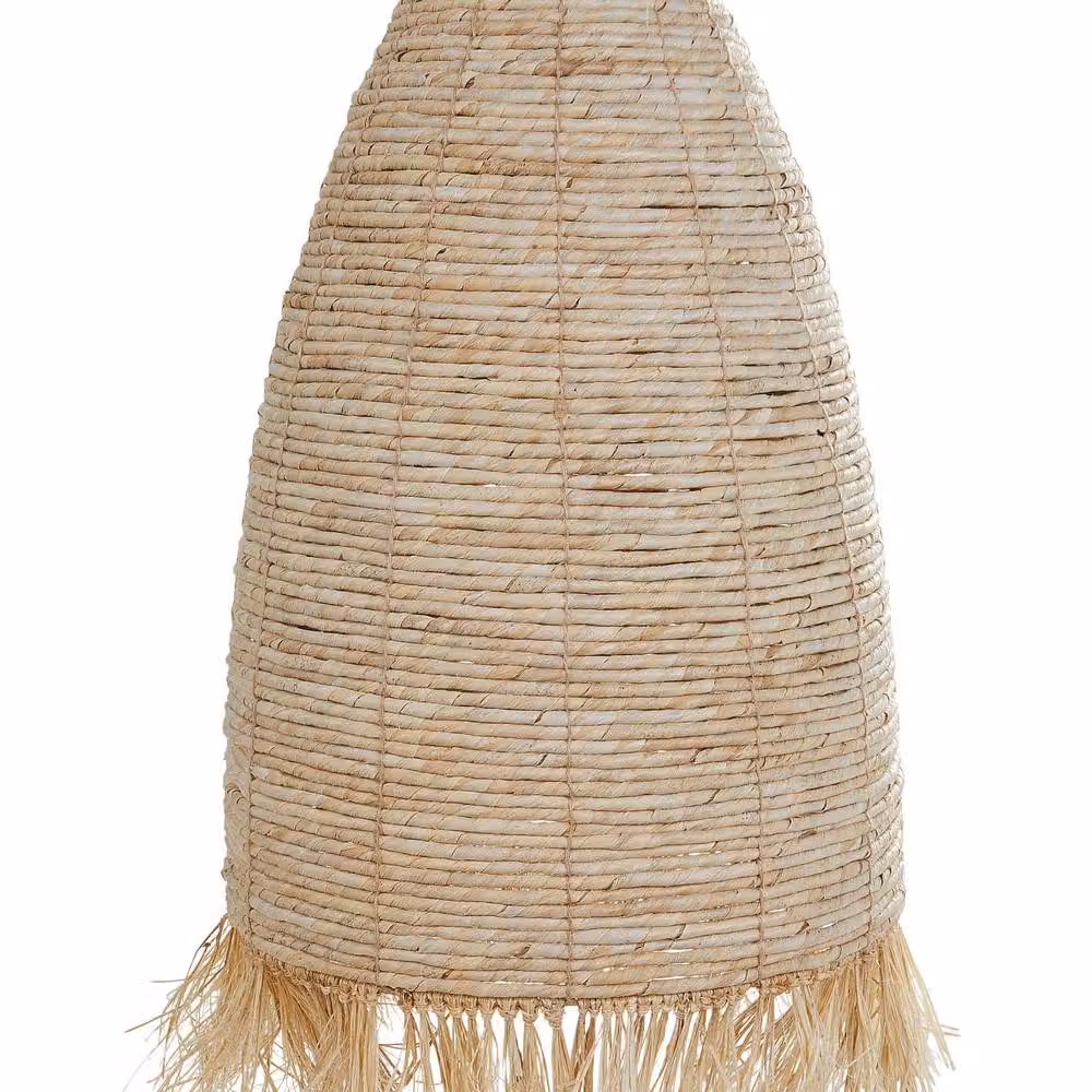 Wyld and Coco Pendant Lamp with Natural Corn Husk, Rattan and Seagrass Shade in Black and Beige – 2