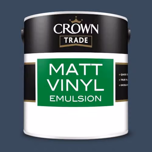Crown Trade Matt Vinyl Dispersion Paint in Midnight Navy, 2.5l – 2