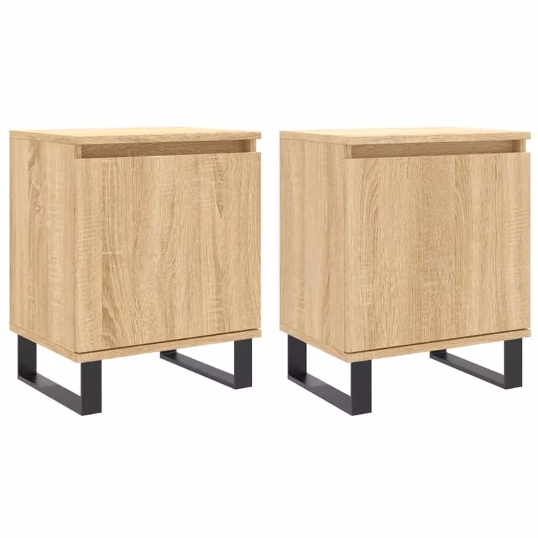 Berkfield Home Set of 2 Bedside Cabinets in Sonoma Oak Brown, W/D/H: 40 x 30 x 50 cm