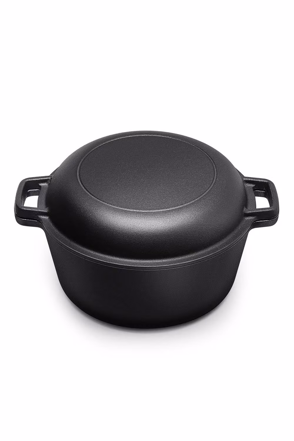 Living and Home 5L Cast Iron 2-in-1 Casserole Dutch Oven with Reversible Lid in Black – 2