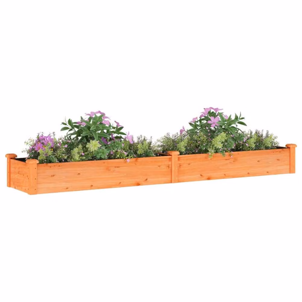 Berkfield Home Garden Raised Bed in Brown Solid Wood with Liner, W: 240 cm, D: 45 cm, H: 25 cm – 3