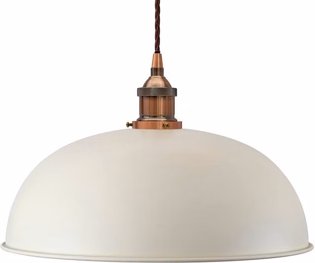 SE Home Worcester Clay White Pendant Light with Antique Copper and Brown Twisted Details