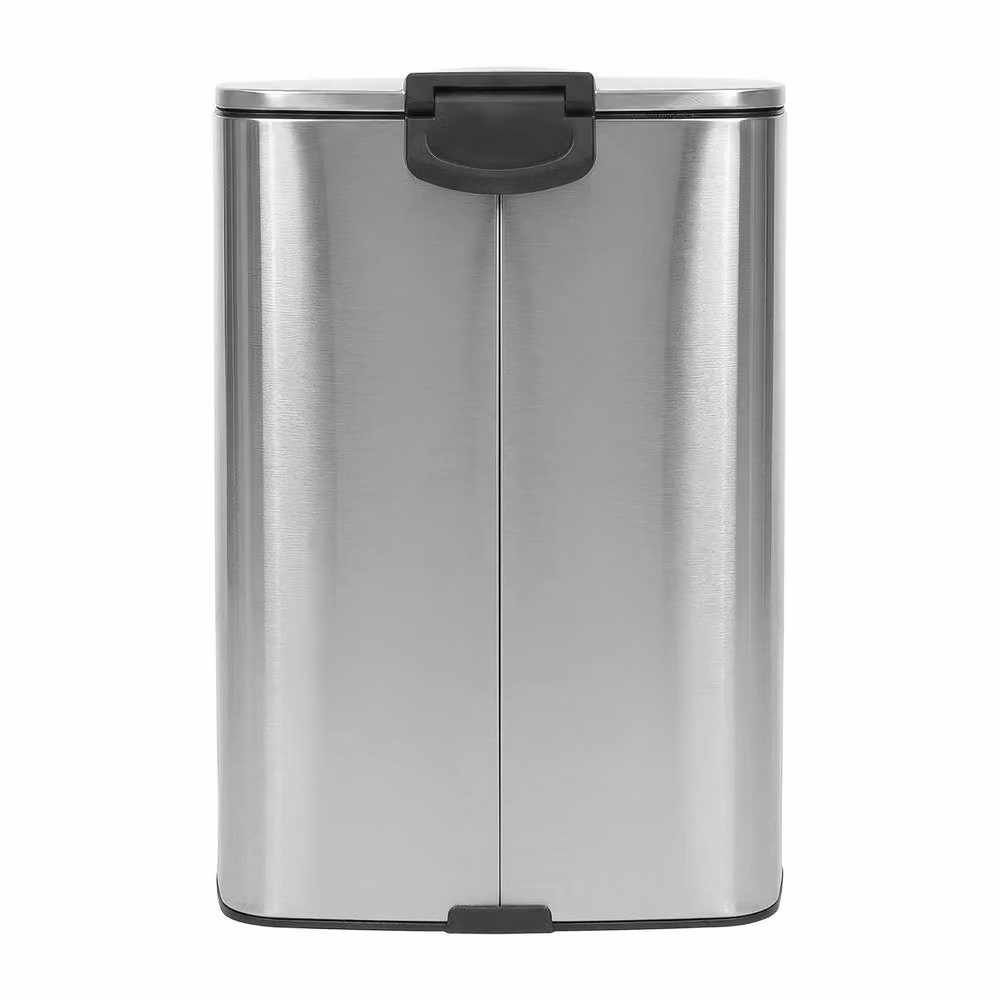 Harbour Housewares Square Stainless Steel Kitchen Pedal Bin, 20L, Silver – 5