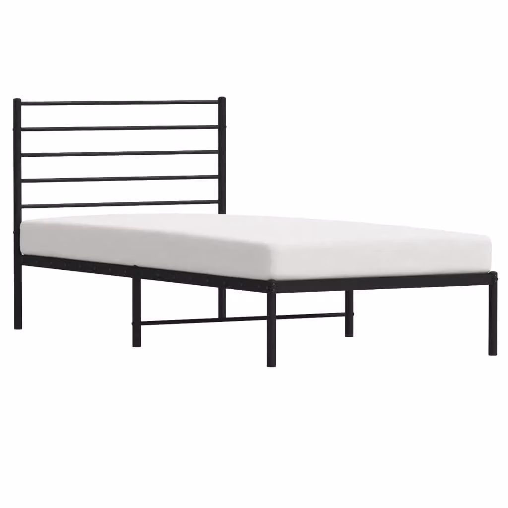 Berkfield Home Metal Bed Frame with Headboard in Black – 2