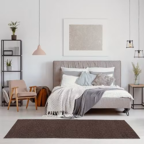 THE RUGS Modern Brown Machine Woven Low Pile Rectangular Area Rug, W/D/H: 80 x 300 cm – 4