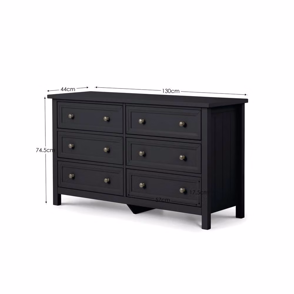 Cheshire Premium Solace 6 Drawer Wide Chest in Anthracite Grey – 3