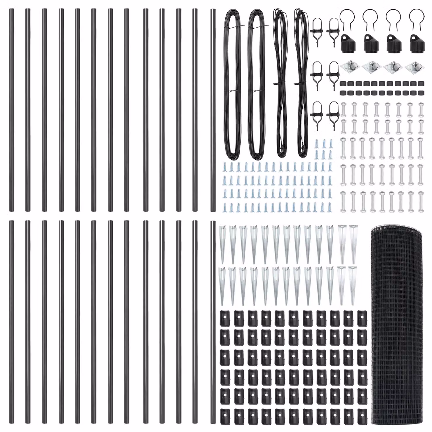 Berkfield Home Grey Steel Welded Wire Fence with 13 In-Ground Spike Posts, 0.6 x 50 m – 2