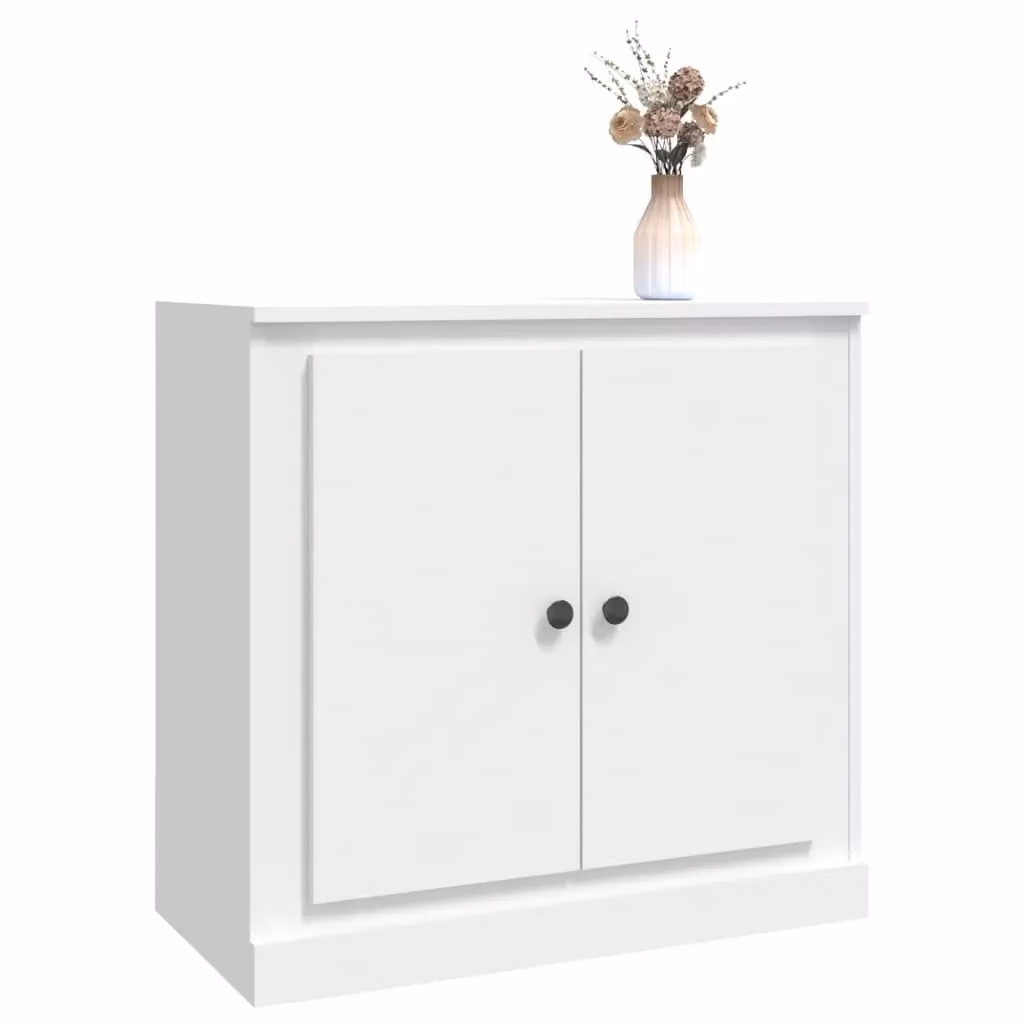 Berkfield Home White Classic Sideboard in Matt MDF, W/D/H: 70 x 35.5 x 67.5 cm – 2