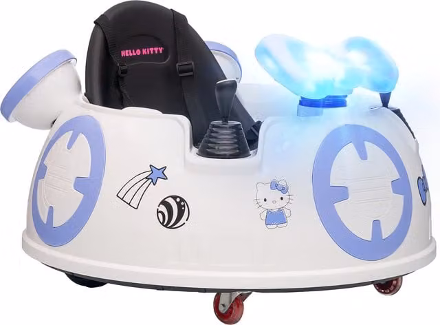 AIYAPLAY Hello Kitty 360 Rotation Kids Ride on Bumper Car with Light and Sound, White