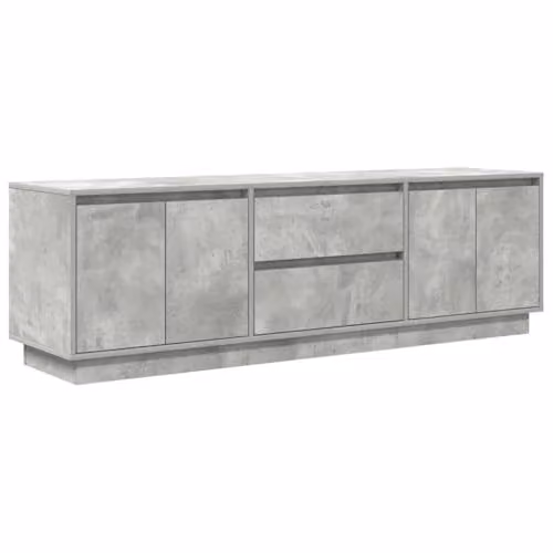 vidaXL Modern TV Cabinet with LED Lights in Concrete Grey, W: 160.5 cm, D: 41 cm, H: 50 cm – 1