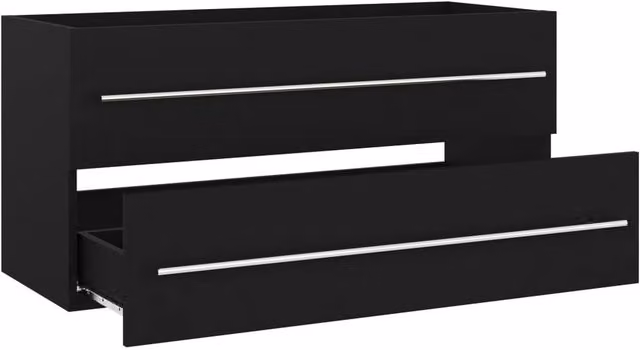 Berkfield Home Black Wall Mounted Bathroom Sink Cabinet W/D/H: 100 x 38.5 x 48 cm – 1