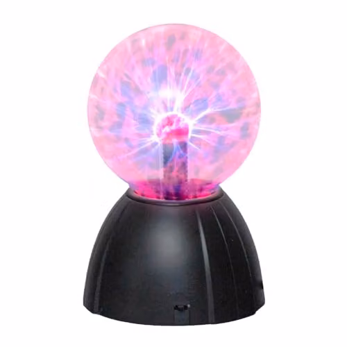 Global Gizmos 48929 5 Inch Mega Plasma Ball Night Light with Touch and Sound Activation, Multicoloured Lightning Display, USB Powered, Black – 1