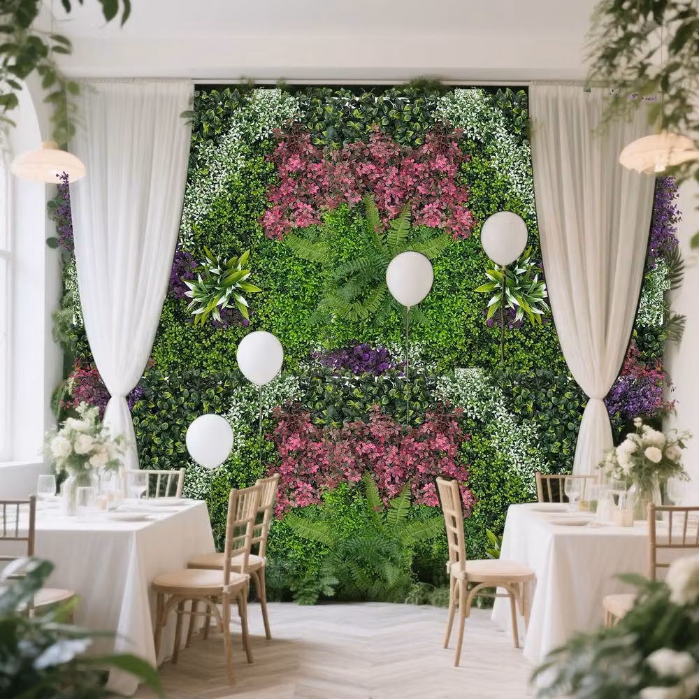 INMTFEI Artificial Hedge Panel Green Faux Wall Privacy Screen W/H: 100 x 100 cm – 2