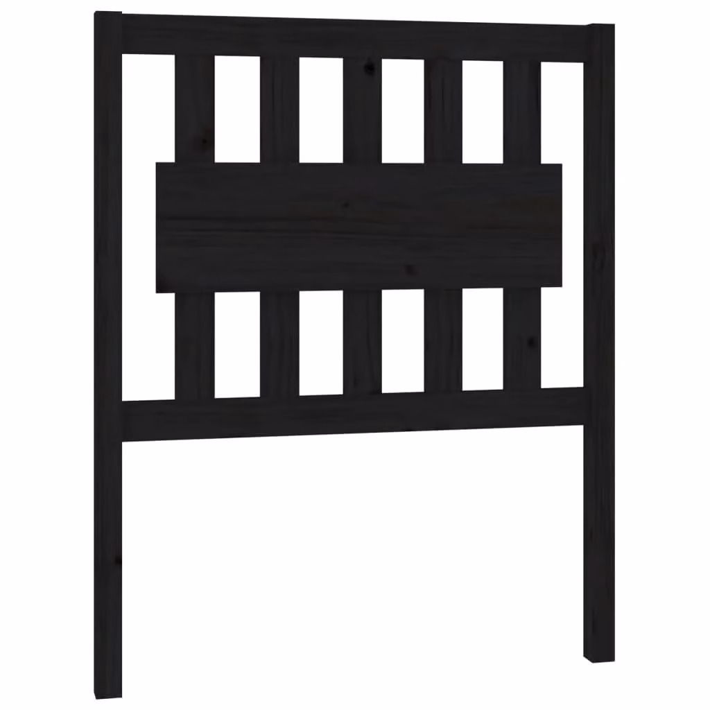 Berkfield Home Rustic Solid Wood Pine Bed Headboard, Black, W: 80.5 cm, D: 4 cm, H: 100 cm – 2
