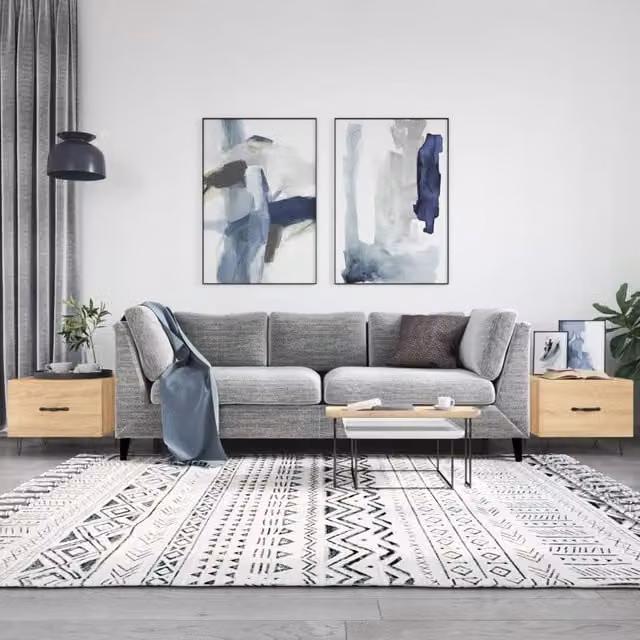 Berkfield Home Set of 2 Sonoma Oak Coffee Tables in Brown, W/D/H: 50 x 50 x 40 cm