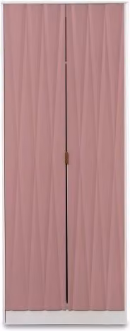 Welcome Diamond Kobe 2 Door Double Wardrobe in Pink, White and Gold