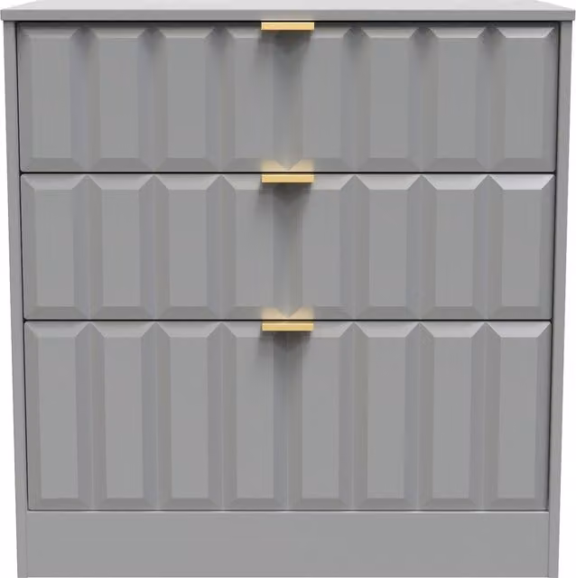 Ready Assembled 2 U Seattle 3 Drawer Deep Chest in Grey – 1