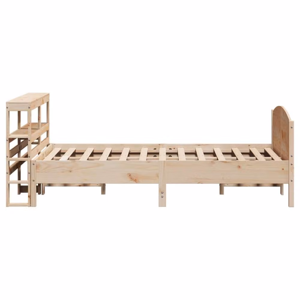 Berkfield Home Rustic Solid Wood Pine Bed Frame in Brown, W/D/H: 160 x 200 cm – 2