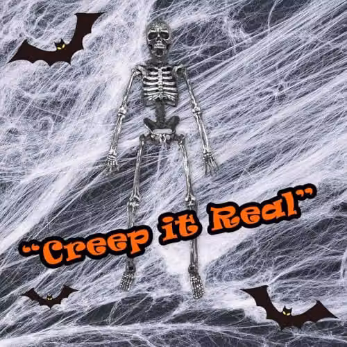 VFM e-Store Hanging Skeleton Decoration for Halloween Parties in Silver – 5