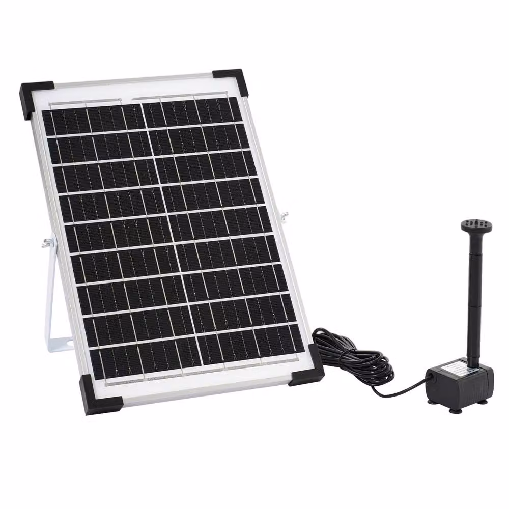 Living and Home 10W Solar Fountain Pump in Black – 5