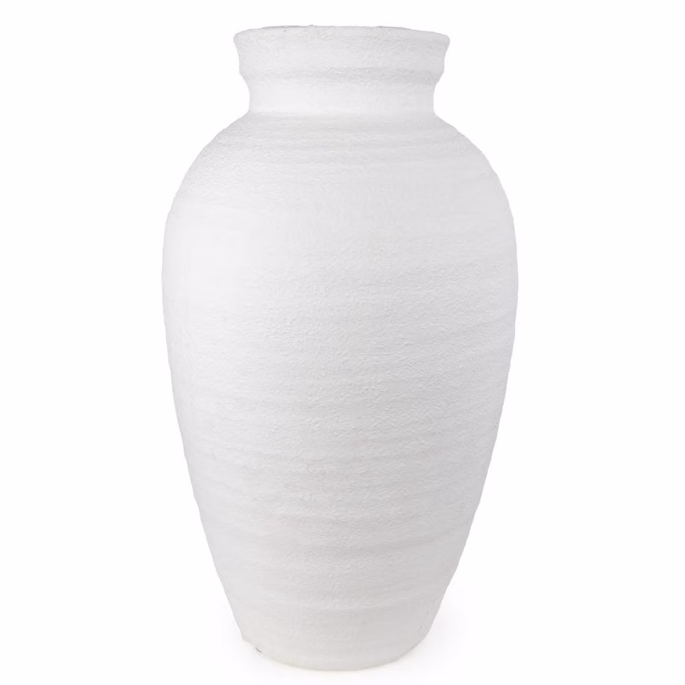 Madison & Mayfair Classic White Ceramic Tabletop Vase, H 57.0 cm x W 31.0 cm x D 31.0 cm – 2