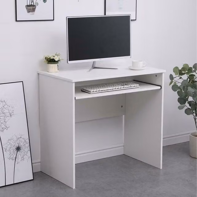 Home Source Newport Modern Space Saving Computer Office Desk in White