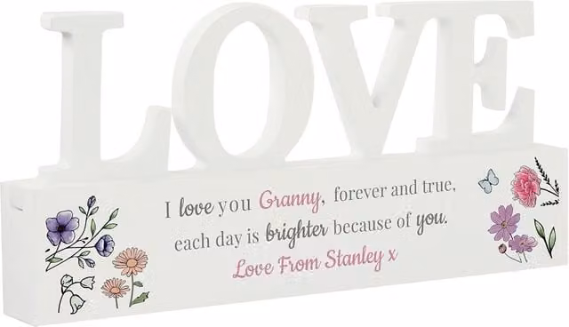 Personalised Memento Company Women's Wild Flowers Love Ornament in White