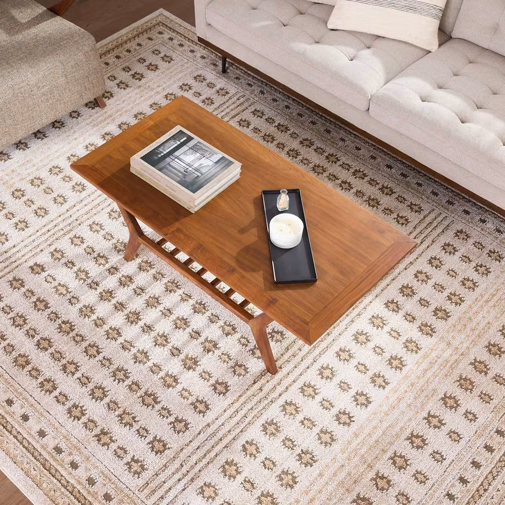 Livabliss Alba-Global Geometric Living Rug in Green, Brown and Beige, W: 160 cm, D: 215 cm – 3