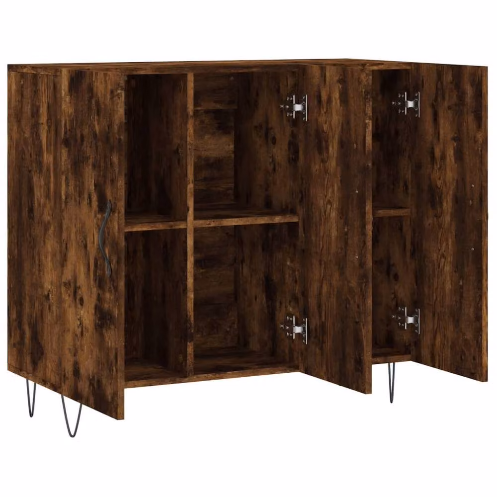 Berkfield Home Modern Smoked Oak Sideboard in Brown, W/D/H: 90 x 34 x 80 cm – 5