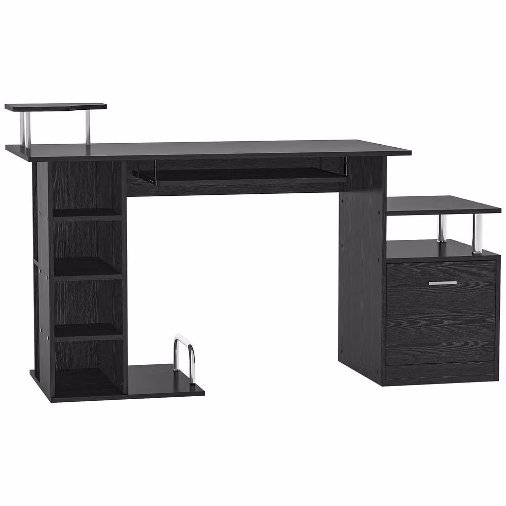 STILVORA Modern Black Computer Desk with W/D/H: 120 x 60 x 88 cm – 5