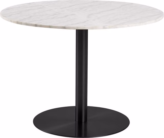 Furniture To Go Corby Round Dining Table in Black and White Marble Effect with Central Column