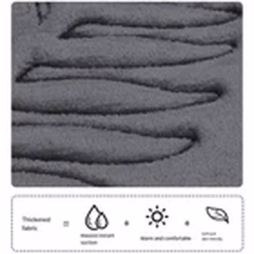 Havendro Non-Slip Memory Foam Bath Mat in Dark Grey, W: 40 cm x D: 60 cm – 3